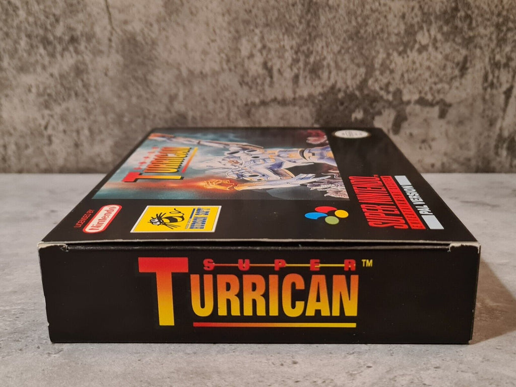 SNES Super Nintendo Super Turrican mit OVP und Anleitung UKV - T-Retro-Games 