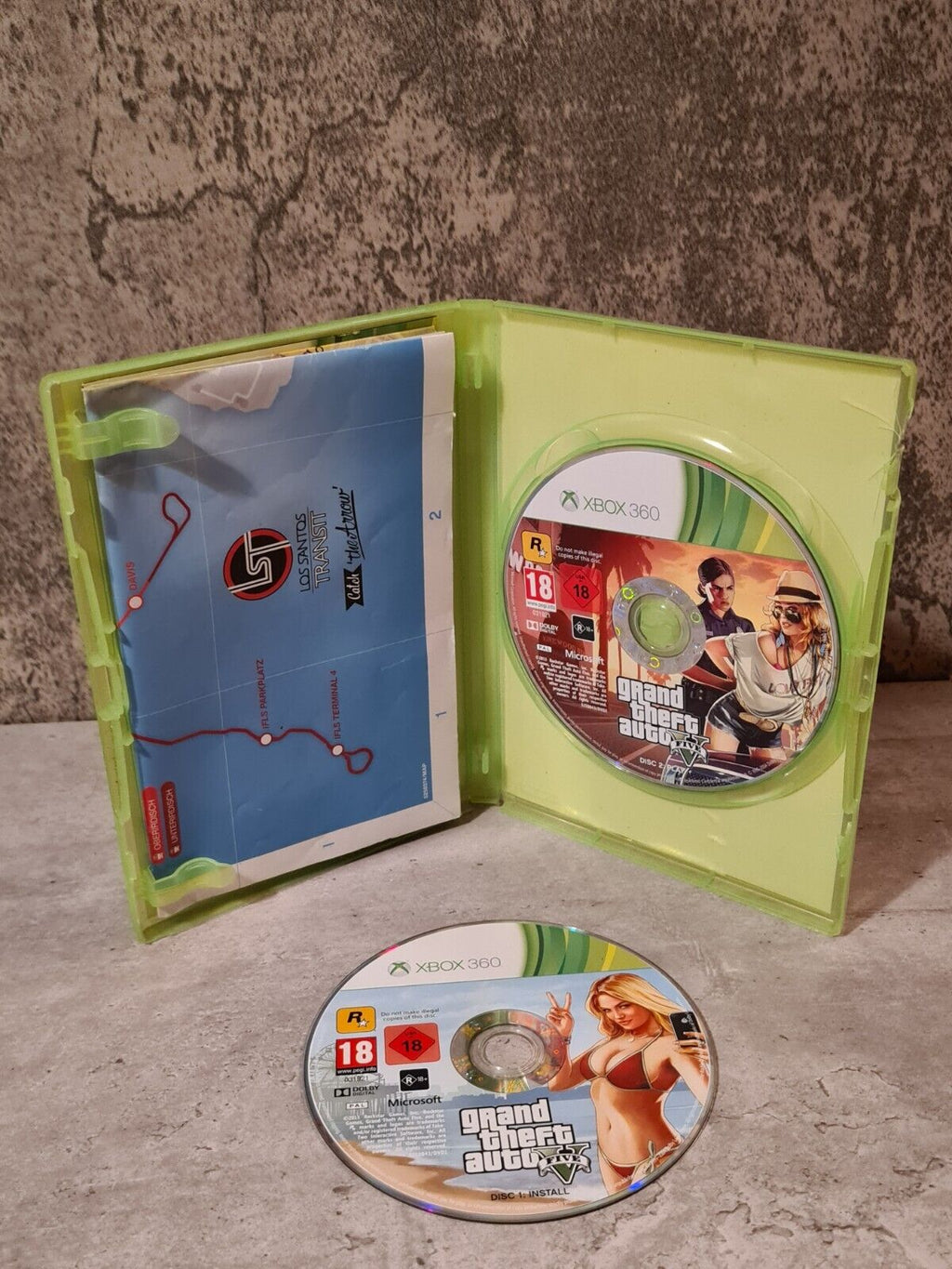 XBOX360 Grand Theft Auto Five mit OVP und Anleitung Deutsch 2 Discs - T-Retro-Games 