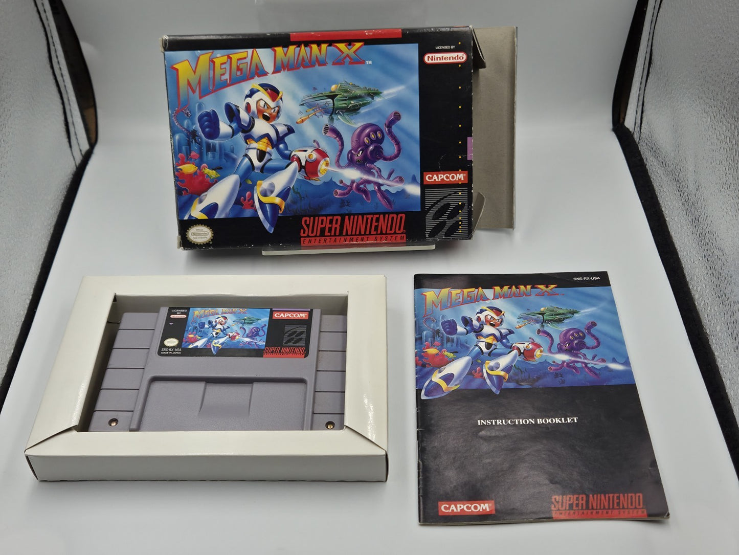 SNES Super Nintendo Mega Man X mit OVP und Anleitung NTSC USA