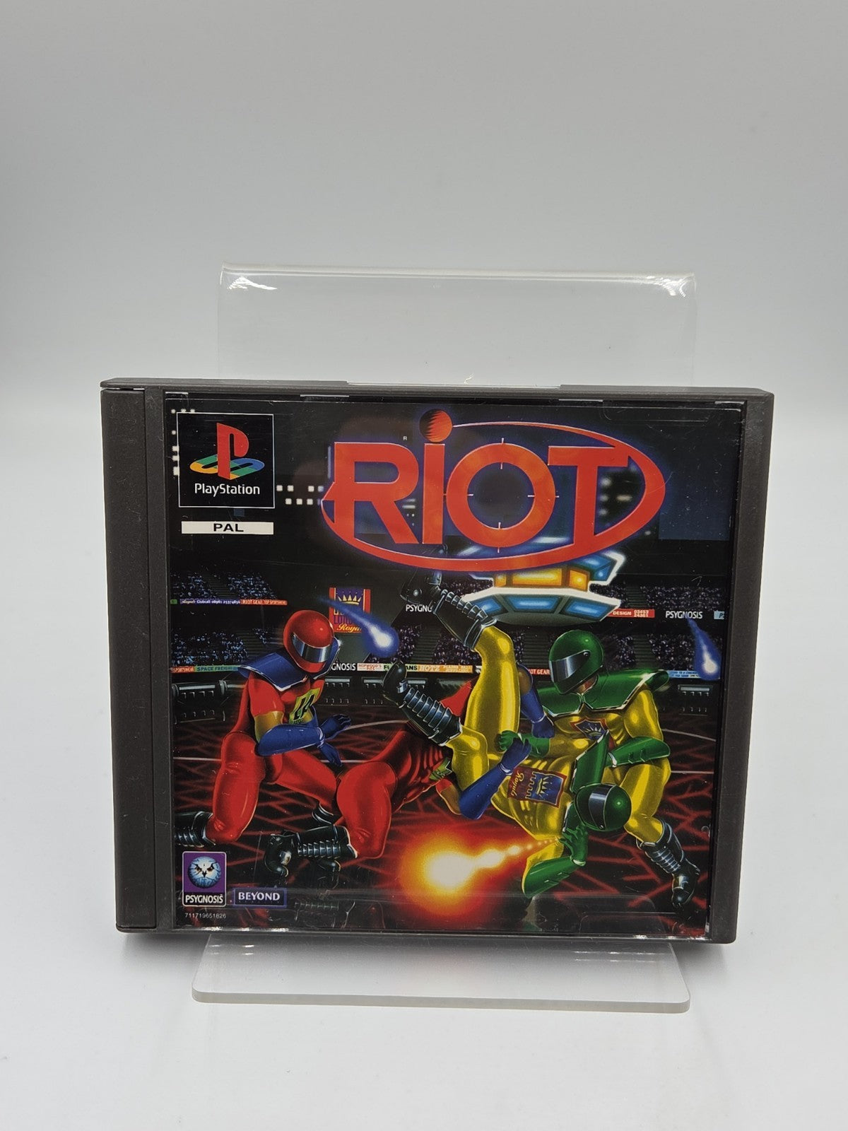 PS1 Playstation 1 Spiel Riot mit OVP und Anleitung Multilingual