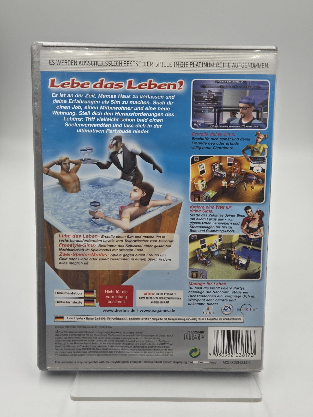 PS2 Playstation 2 Spiel Die Sims mit OVP und Anleitung Deutsch