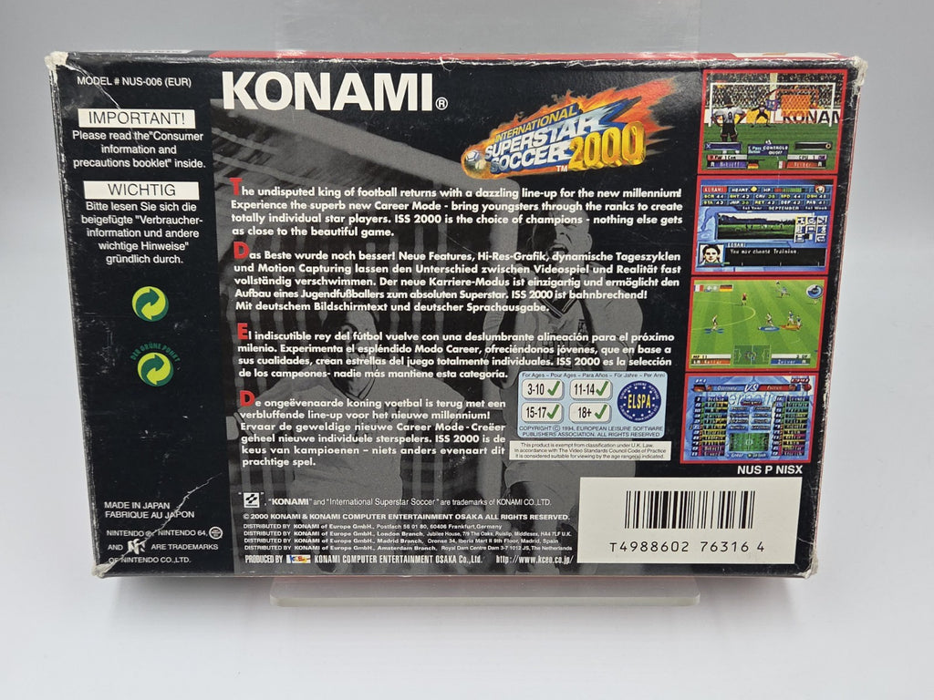 N64 Nintendo 64 International Superstar Soccer 2000 mit OVP und Anleitung EUR
