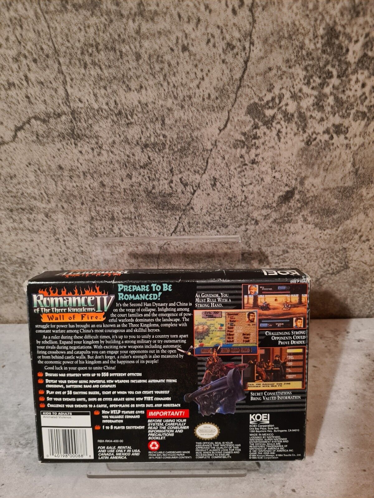 SNES Romance of the Three Kingdoms IV: Wall of Fire + OVP und Anleitung NTSC USA - T-Retro-Games 