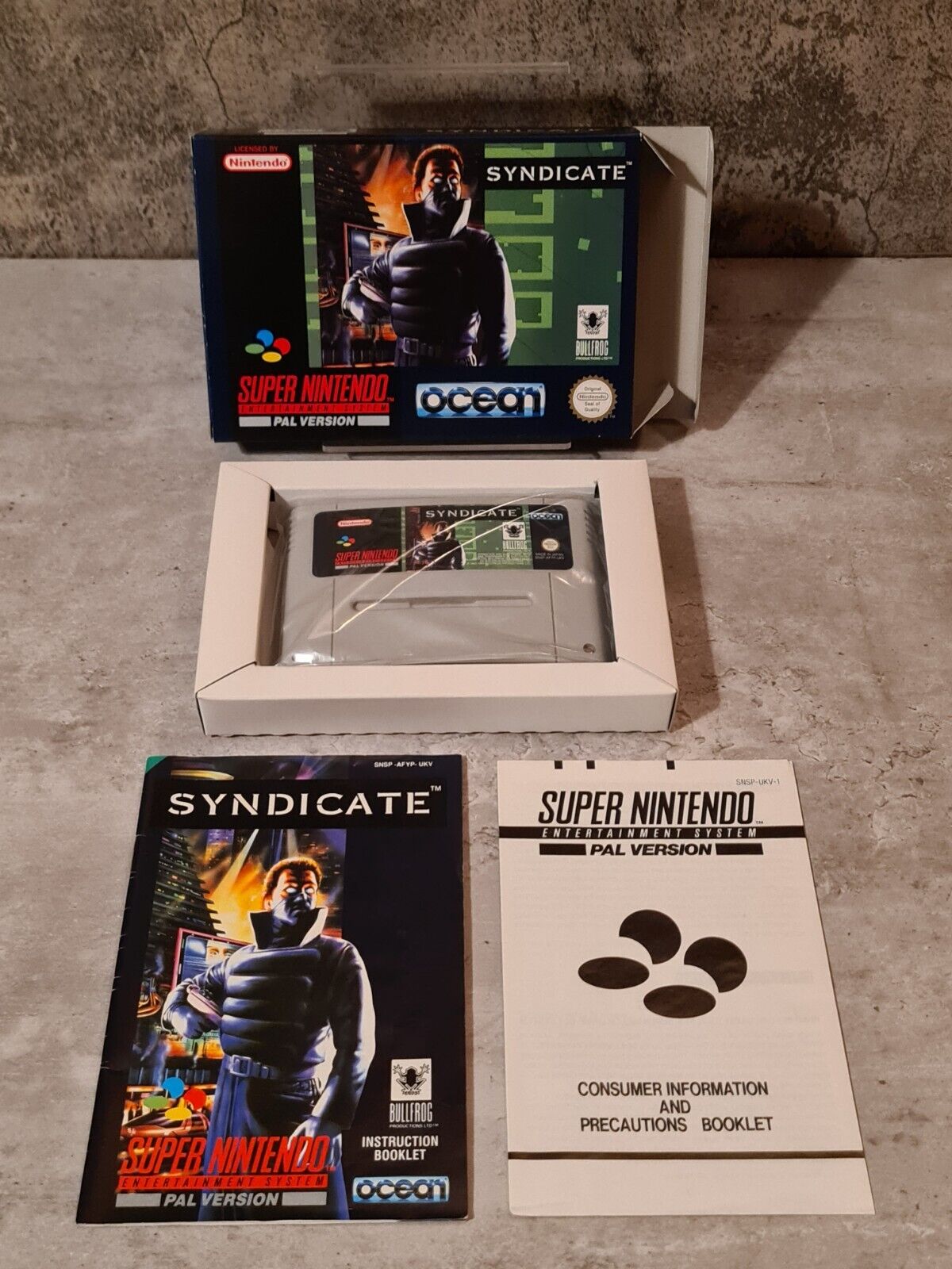 SNES Super Nintendo Syndicate mit OVP und Anleitung UKV - T-Retro-Games 