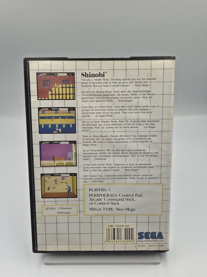 Sega Master System Spiel Shinobi mit OVP und Anleitung Multi Language 