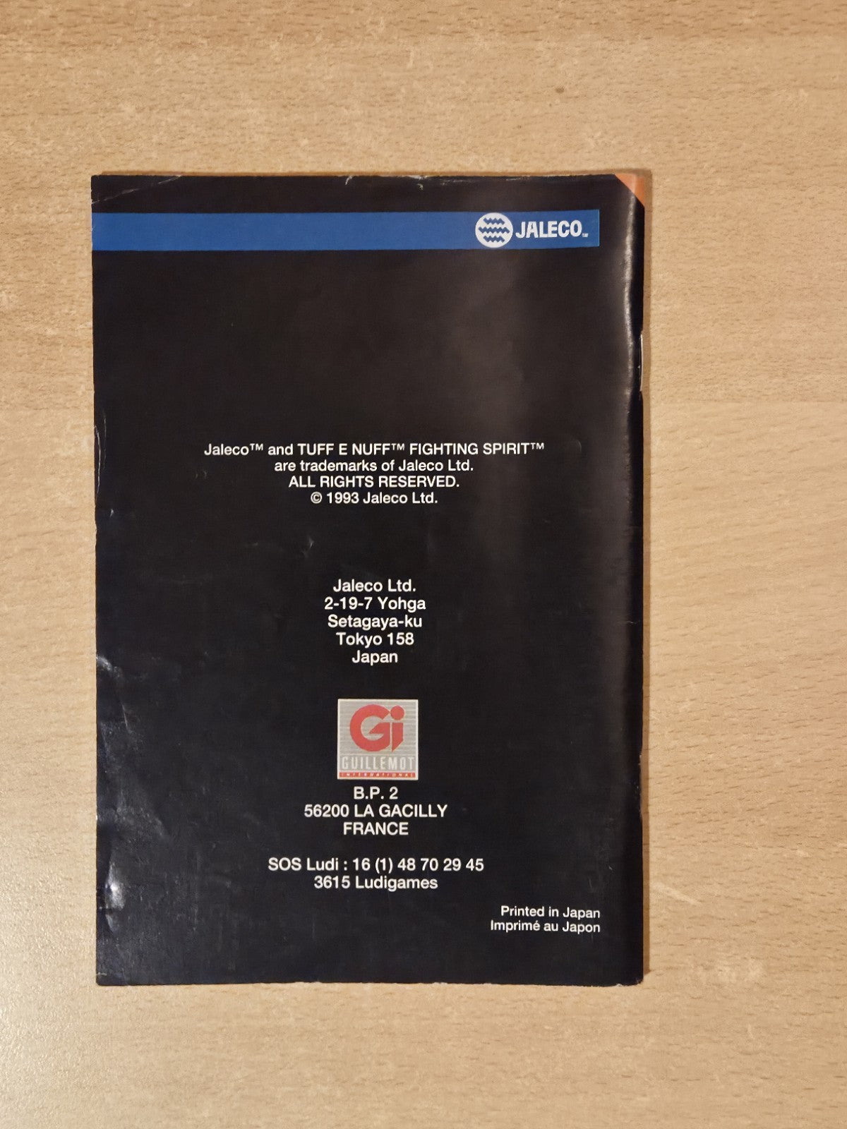 SNES Super Nintendo Fighting Spirit Tuff E Nuff Instruction Booklet FAH