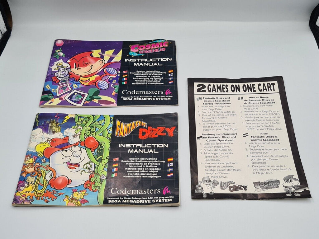 Sega Mega Drive Fantastic Dizzy/Cosmic Spacehead 2 in 1 mit OVP und Anleitung - T-Retro-Games 