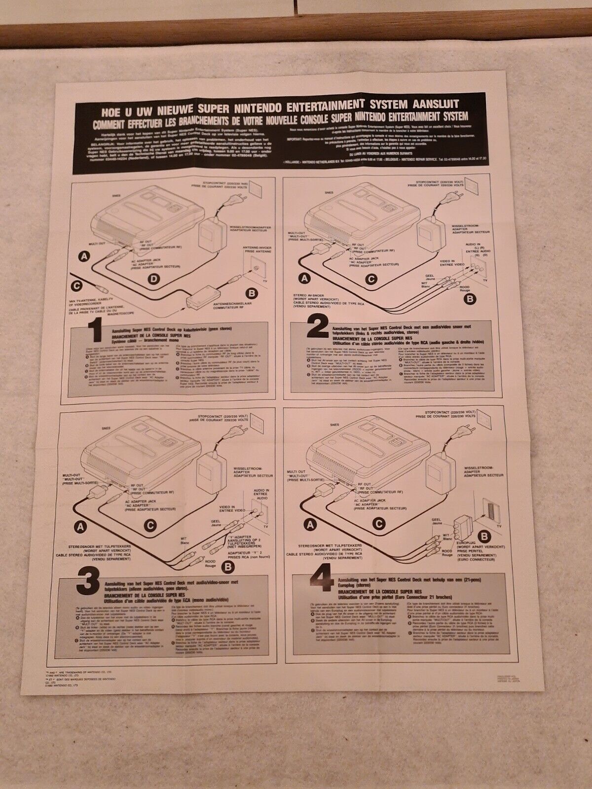 SNES Super Nintendo Anschlussplan Poster FAH 1991 - T-Retro-Games 