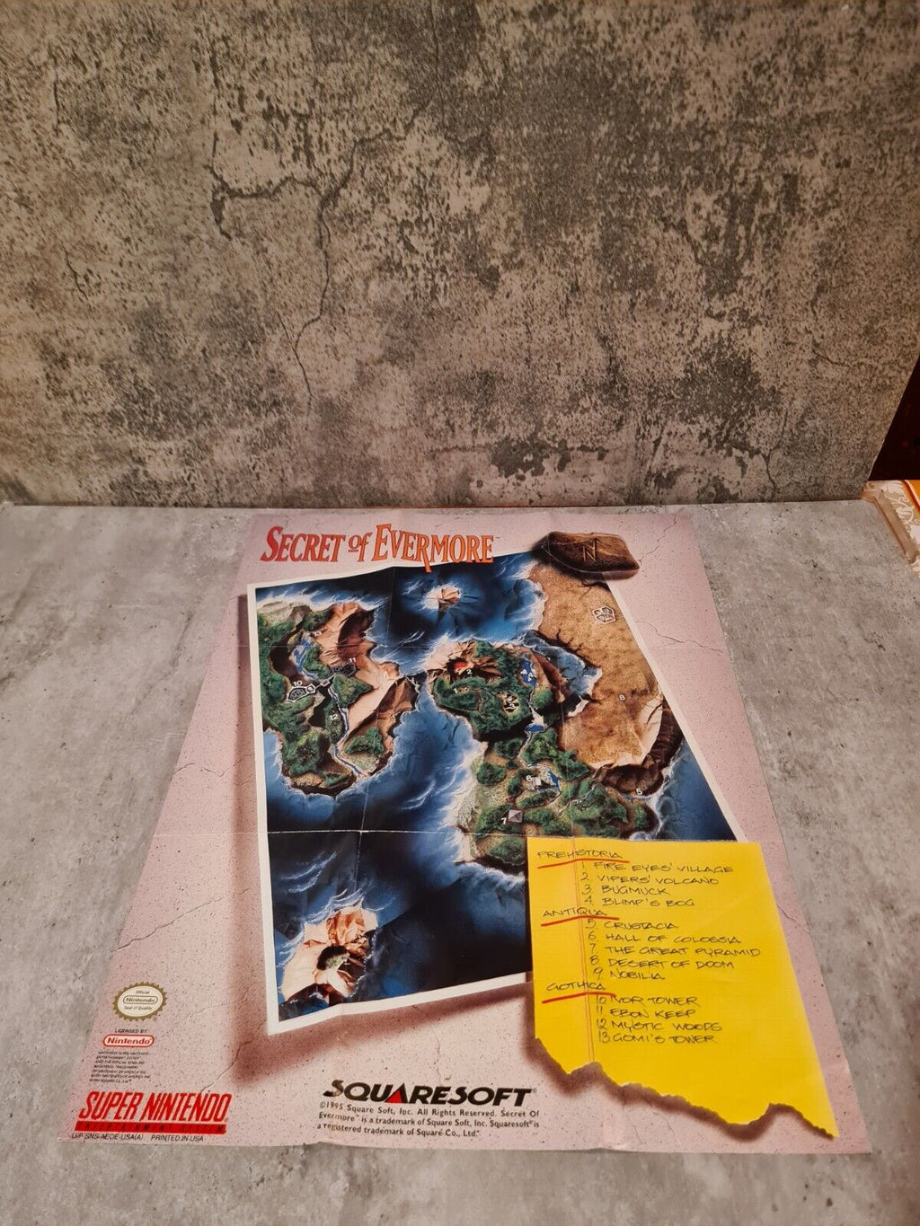 SNES Super Nintendo Secret of Evermore mit OVP und Anleitung + Poster NTSC USA - T-Retro-Games 