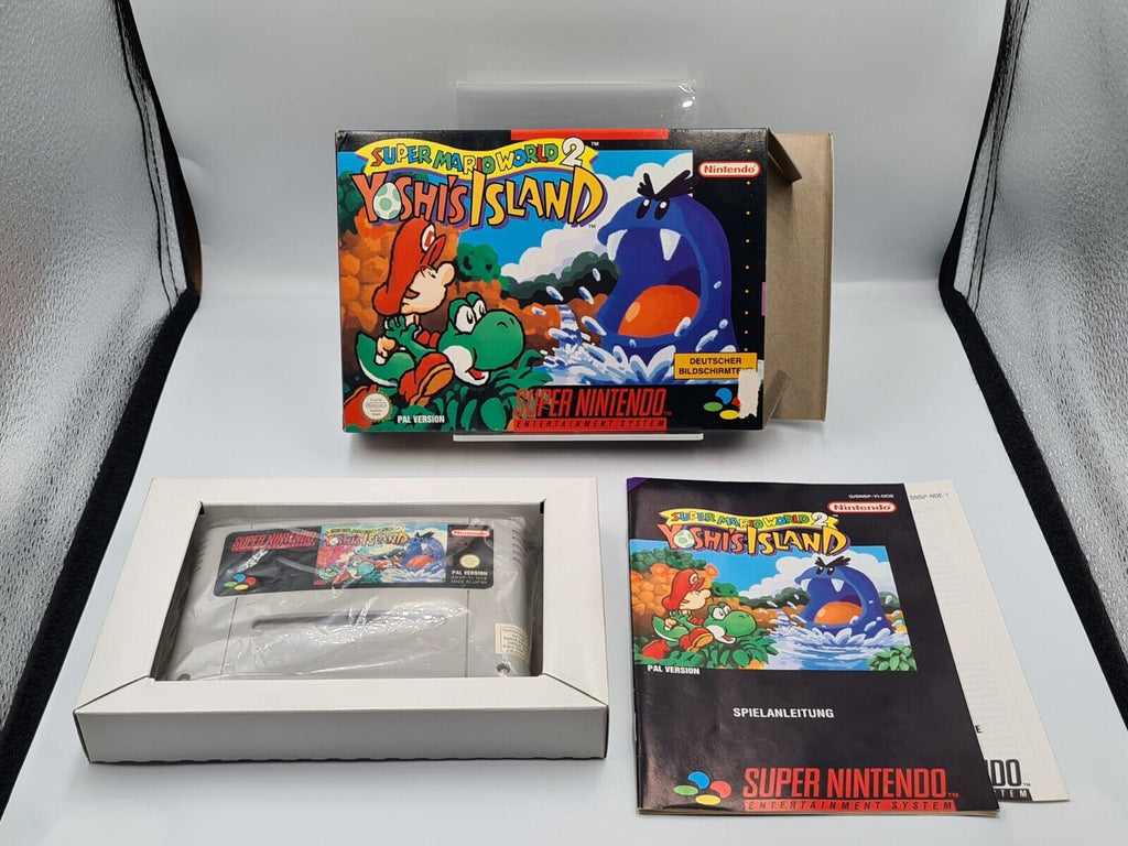 SNES Super Nintendo Super Mario World 2: Yoshi's Island mit OVP + Anleitung NOE - T-Retro-Games 