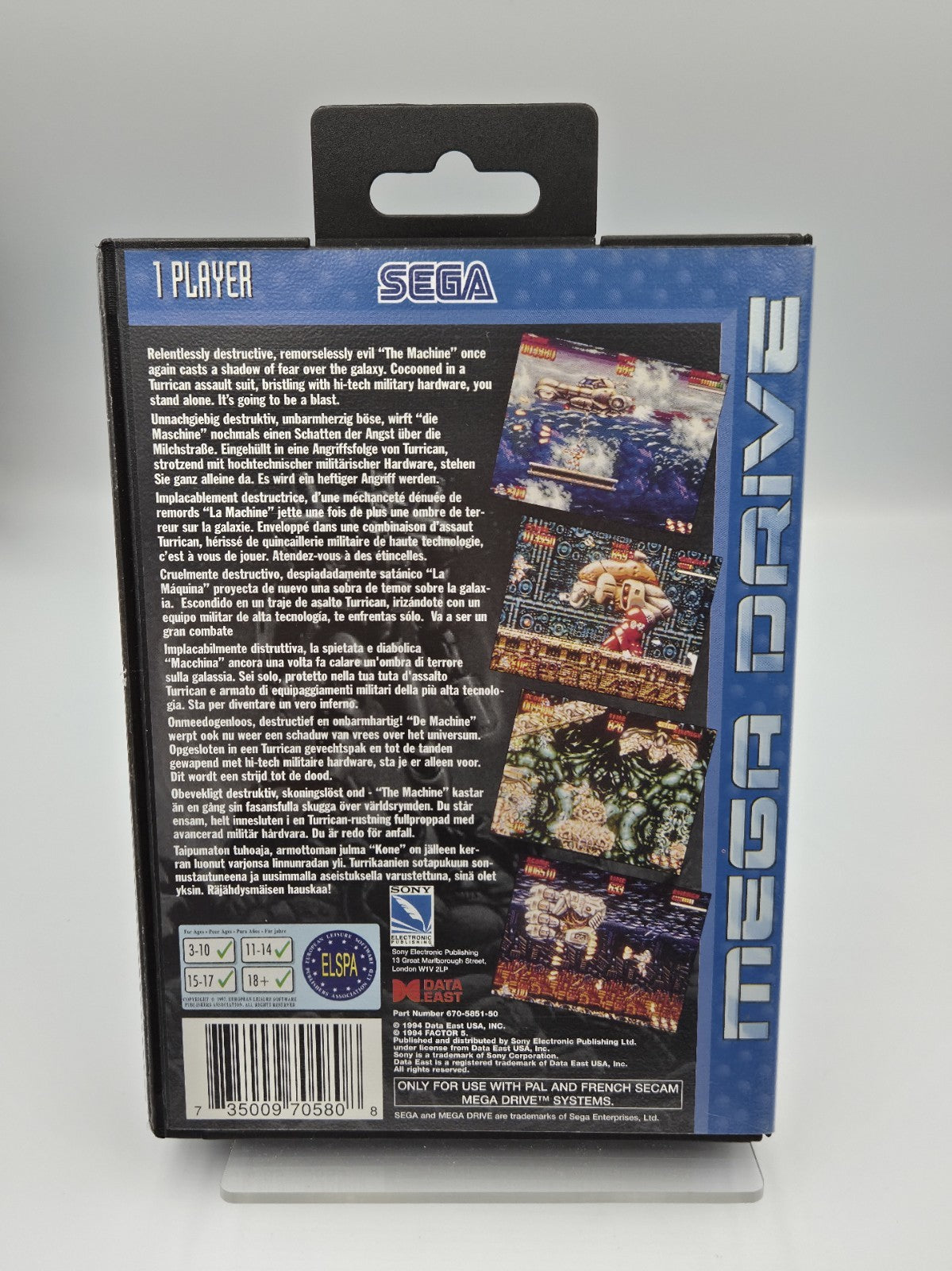 Sega Mega Drive Spiel Mega Turrican mit OVP und Anleitung Multi Language 