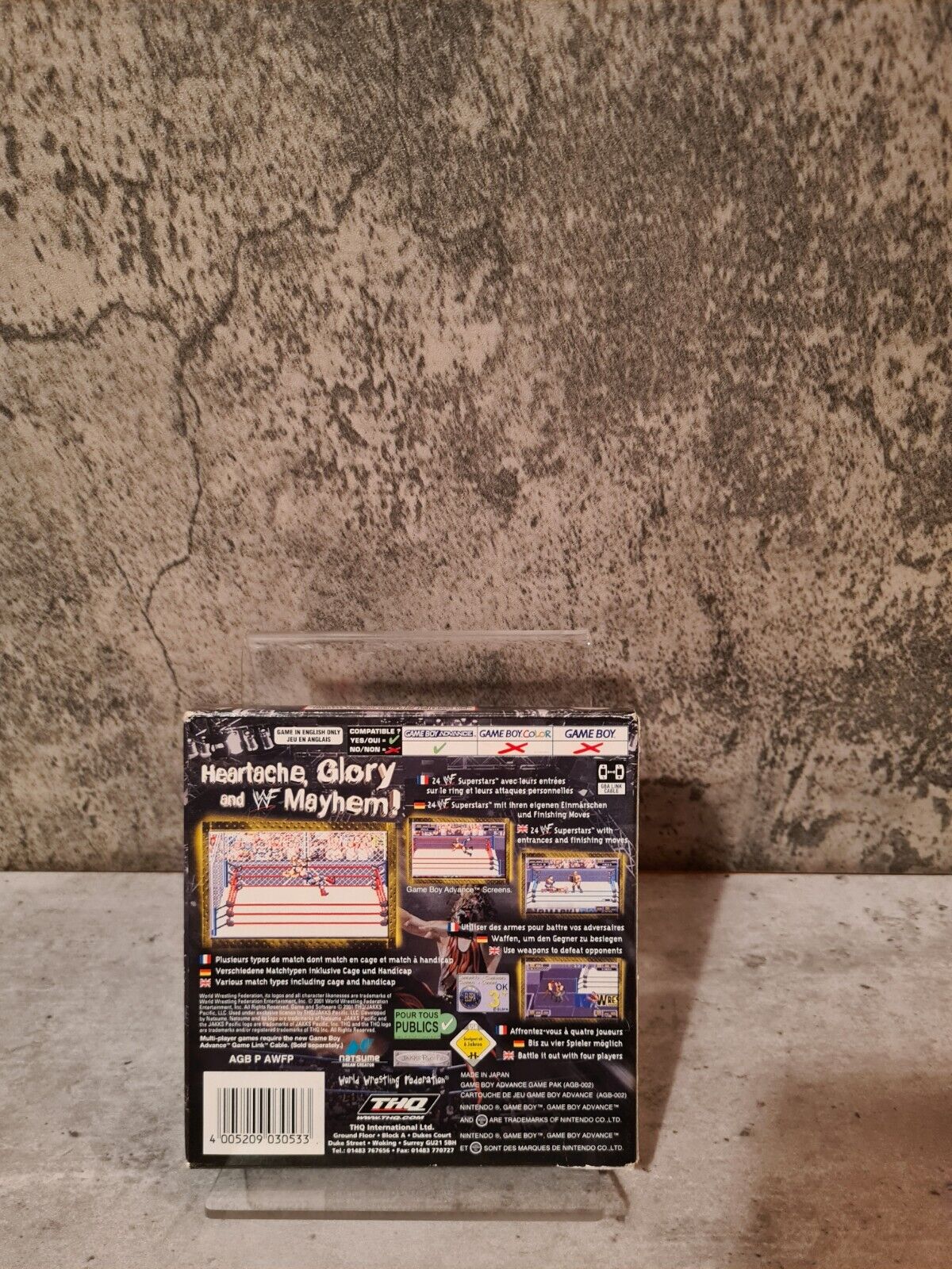 Nintendo Gameboy Advance WWF Road to Wrestlemania mit OVP und Anleitung EUR - T-Retro-Games 