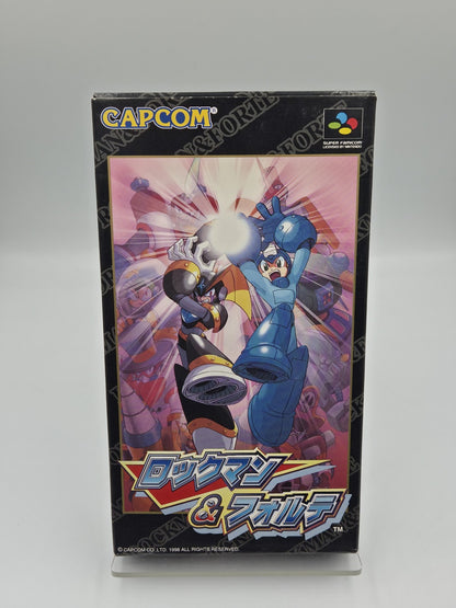SFC Super Famicom Rockman & Forte Mega Man & Bass mit OVP und Anleitung Japan