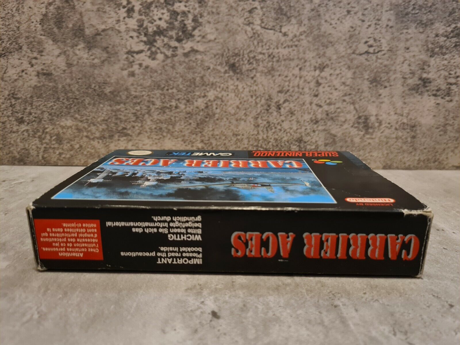SNES Super Nintendo Carrier Aces mit OVP und Anleitung EUR - T-Retro-Games 