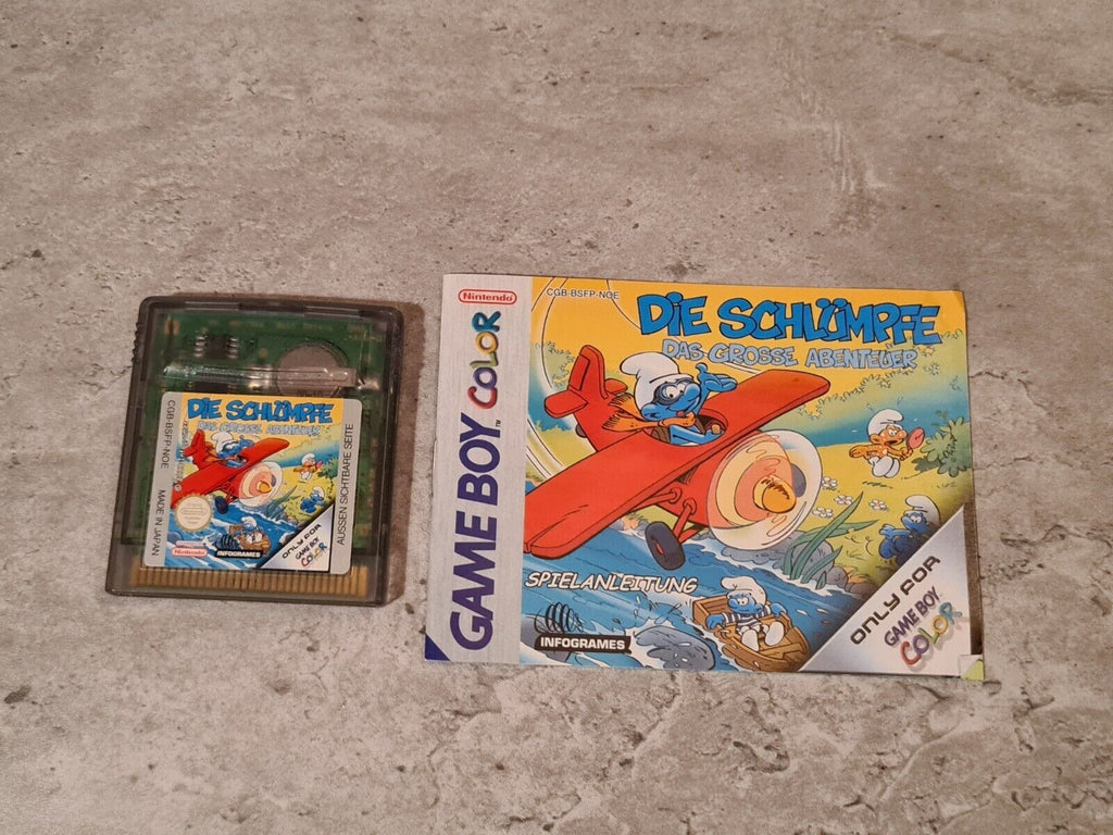 Game Boy Color Die Schlümpfe Das Grosse Abenteuer mit OVP und Anleitung NOE - T-Retro-Games 