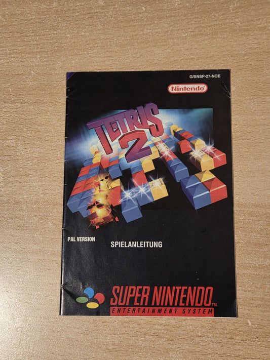SNES Super Nintendo Tetris 2 Instruction Booklet NOE