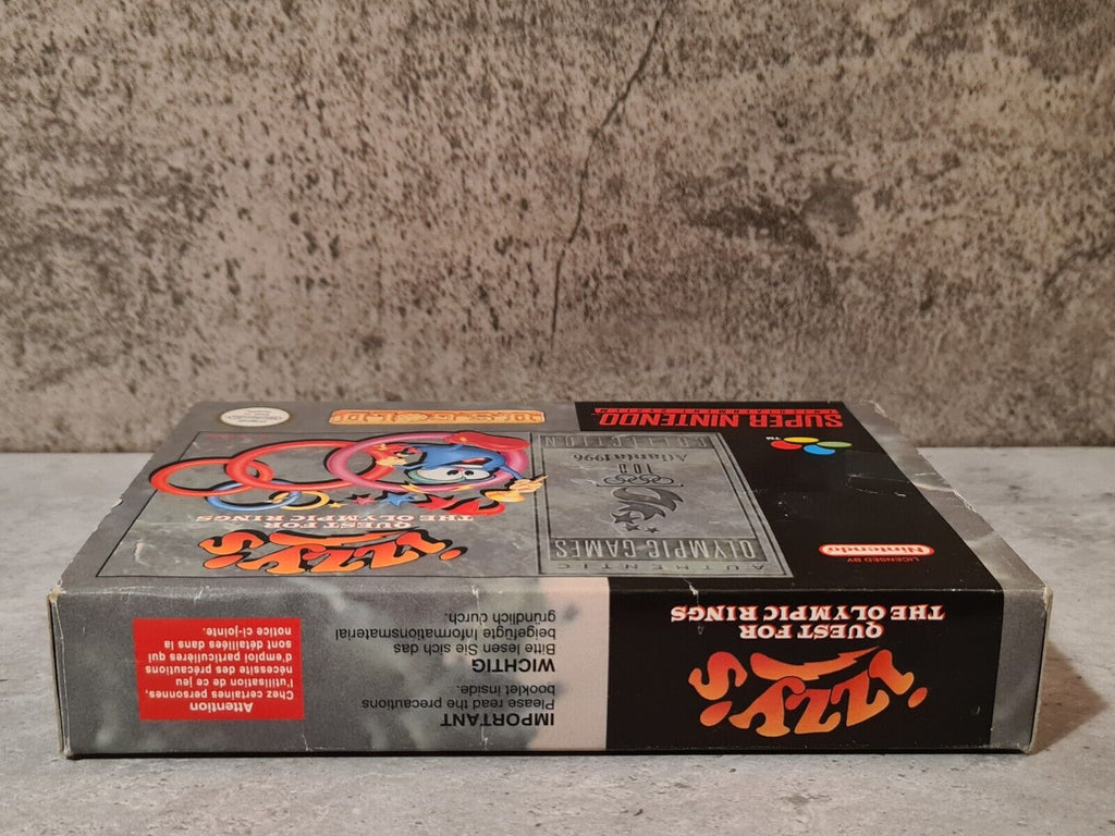 SNES Super Nintendo Izzy's Quest for the Olympic Rings mit OVP und Anleitung EUR - T-Retro-Games 