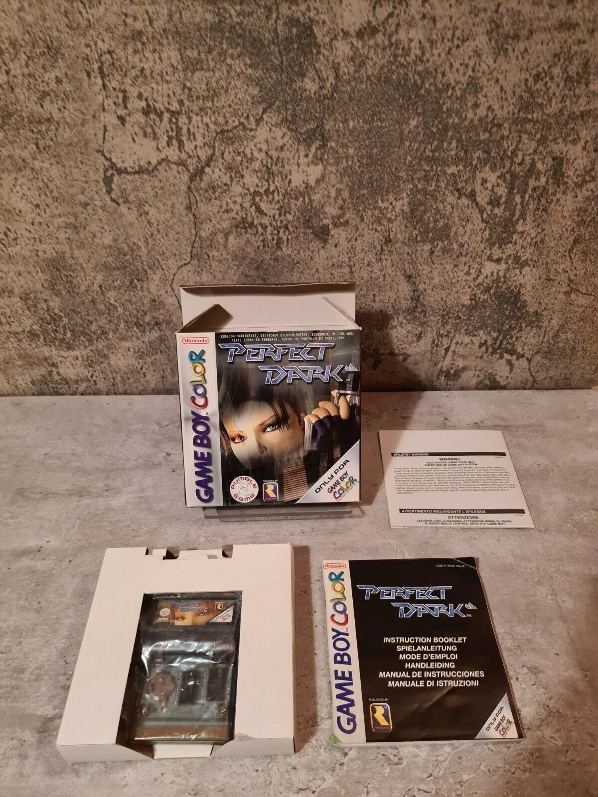 Gameboy Color Perfect Dark mit OVP und Anleitung EUR - T-Retro-Games 