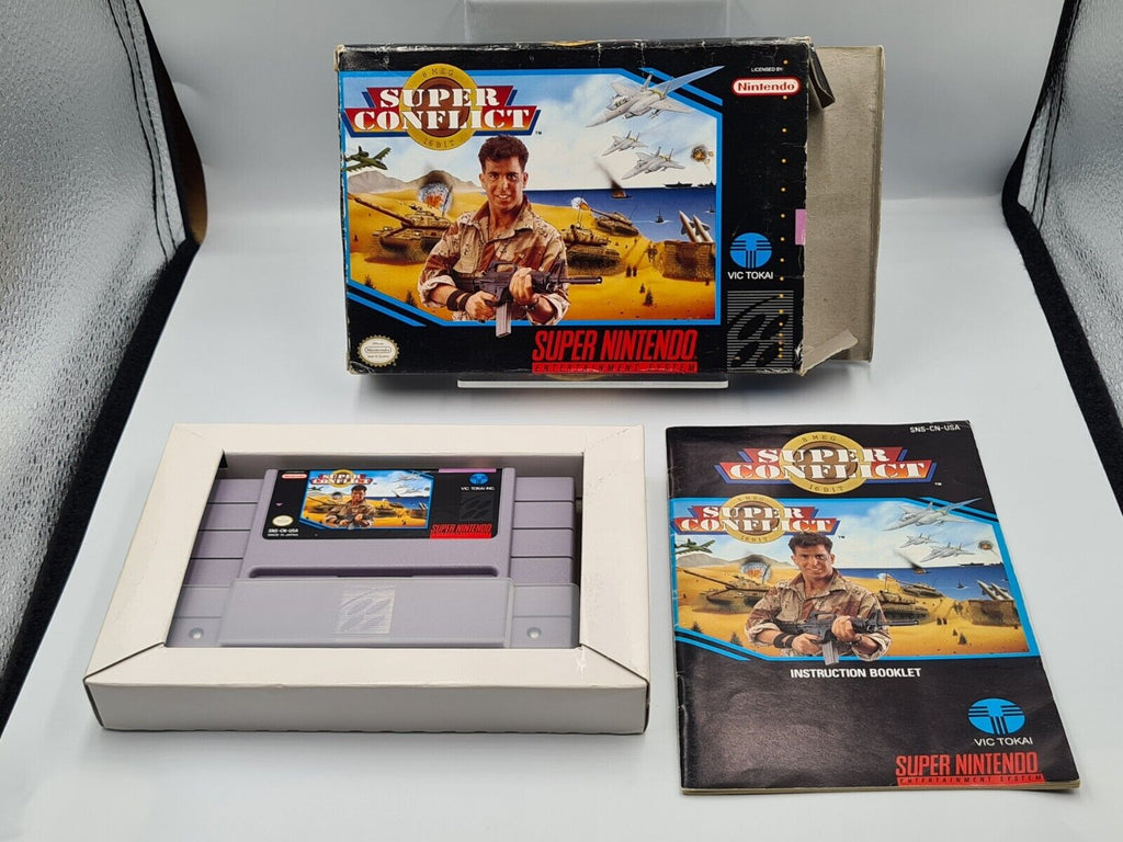 SNES Super Nintendo Super Conflict mit OVP und Anleitung NTSC USA - T-Retro-Games 