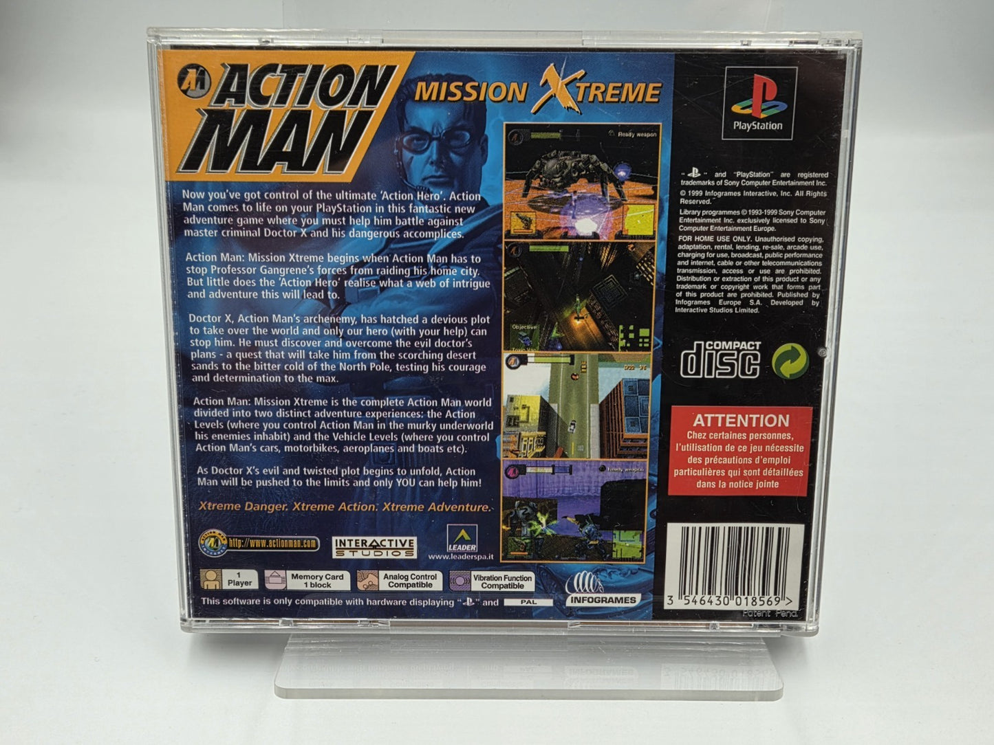 PS1 Playstation 1 Action Man Mission Xtreme mit OVP und Anleitung Englisch 