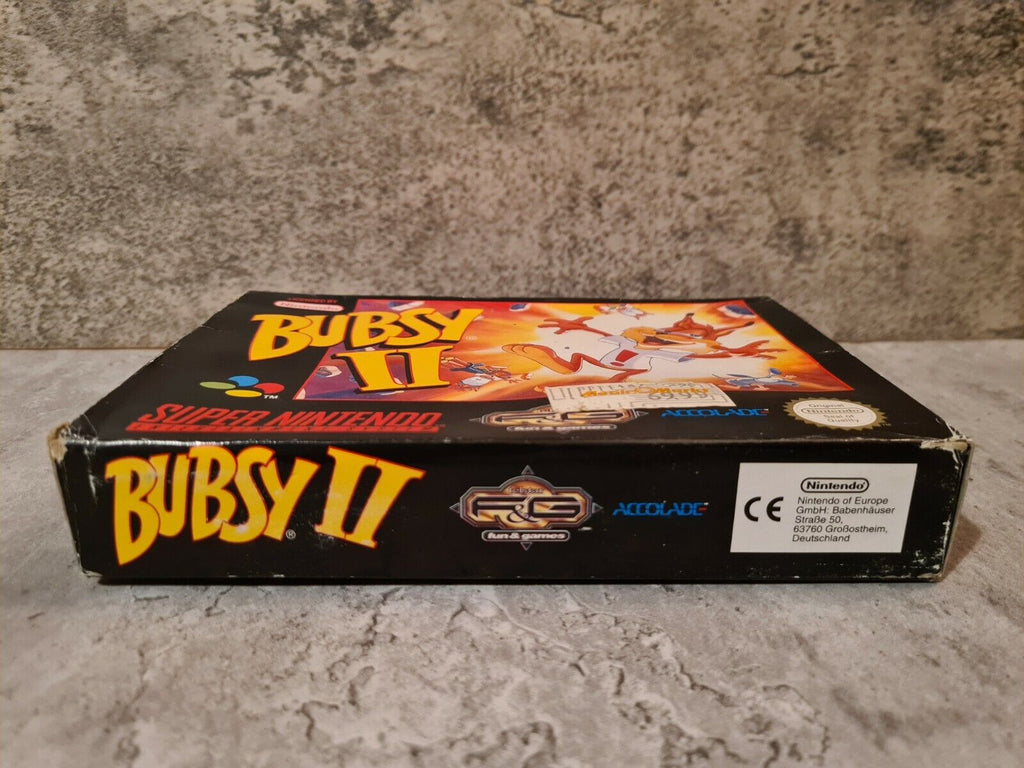 SNES Super Nintendo Bubsy II mit OVP und Anleitung EUR - T-Retro-Games 