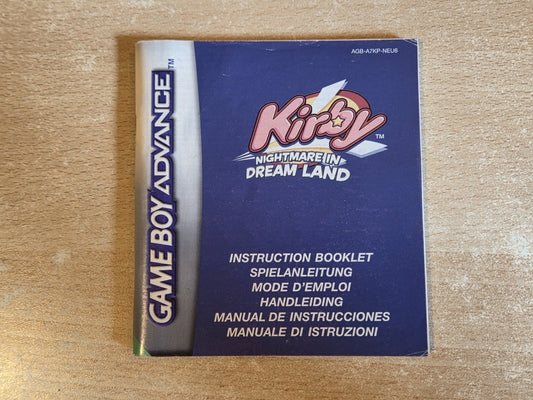 Nintendo Game Boy Advance Kirby Nightmare In Dream Land Spielanleitung EUR