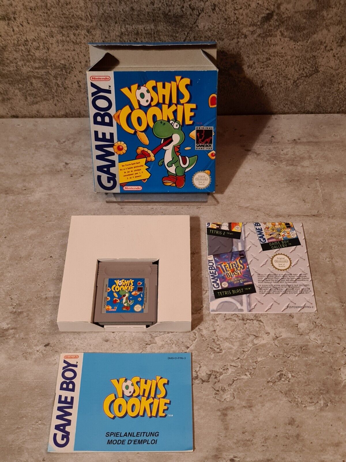 Nintendo Game Boy Classic Spiel Yoshi's Cookie mit OVP und Anleitung FRG - T-Retro-Games 