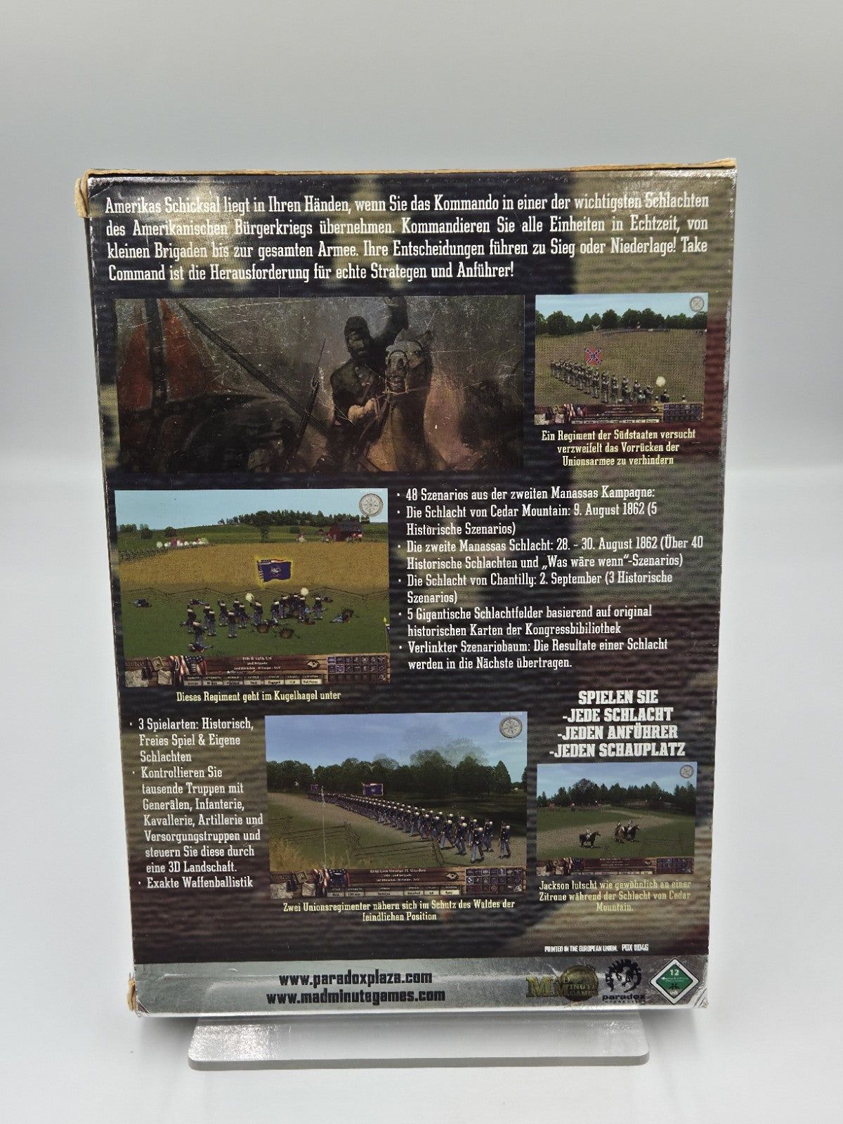 PC-CD Rom Spiel Take Command Second Manassas Pappschuber  Deutsch