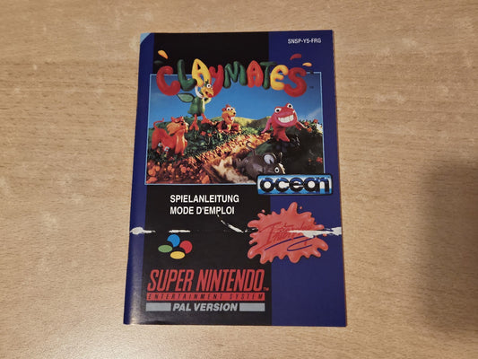 SNES Claymates Spielanleitung Instruction Booklet FRG