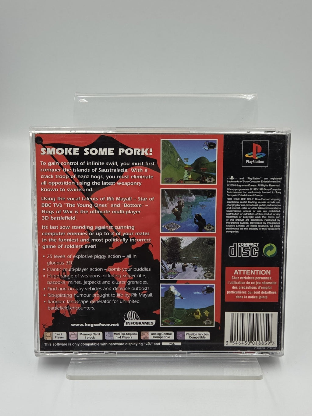 PS1 Playstation 1 Spiel Hogs of War mit OVP und Anleitung Englisch