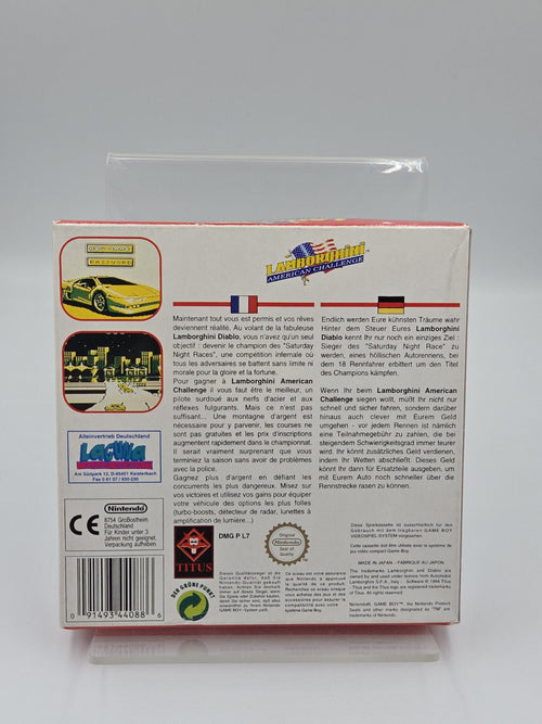 Game Boy Classic Spiel Lamborghini American Challenge mit OVP und Anleitung FRG