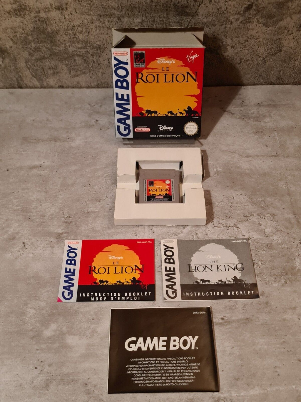 Nintendo Game Boy Classic Spiel Disney's Le Roi Lion mit OVP und Anleitung FRA - T-Retro-Games 