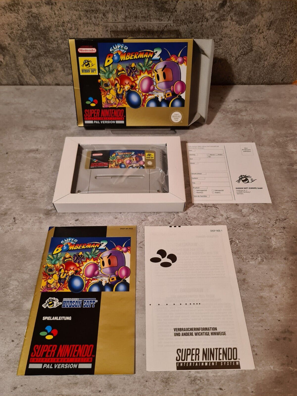 SNES Super Nintendo Super Bomberman 2 mit OVP und Anleitung NOE - T-Retro-Games 