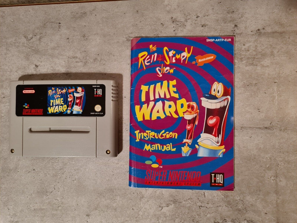 SNES Super Nintendo The Ren & Stimpy Show Time Warp mit OVP und Anleitung EUR - T-Retro-Games 