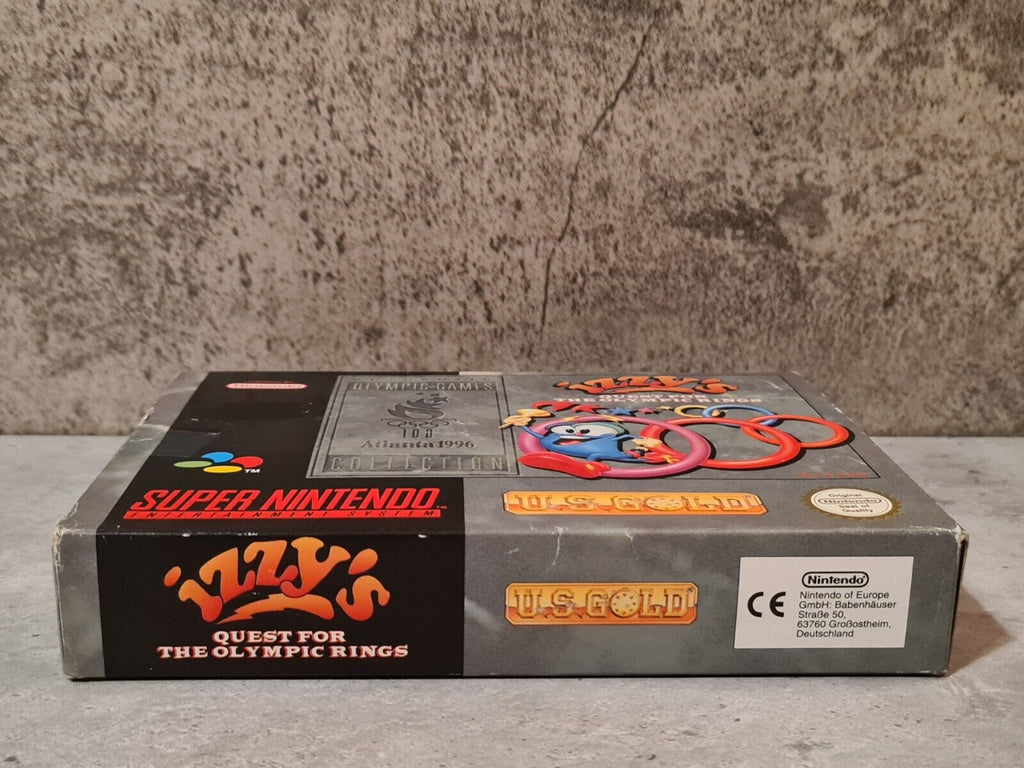 SNES Super Nintendo Izzy's Quest for the Olympic Rings mit OVP und Anleitung EUR - T-Retro-Games 
