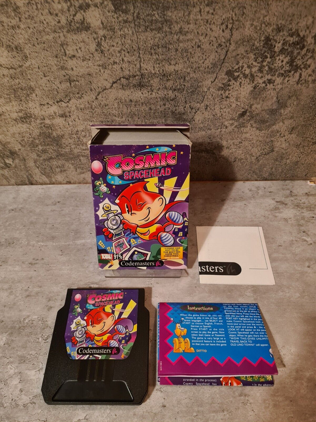 NES Codemasters Cosmic Spacehead mit OVP und Anleitung - T-Retro-Games 