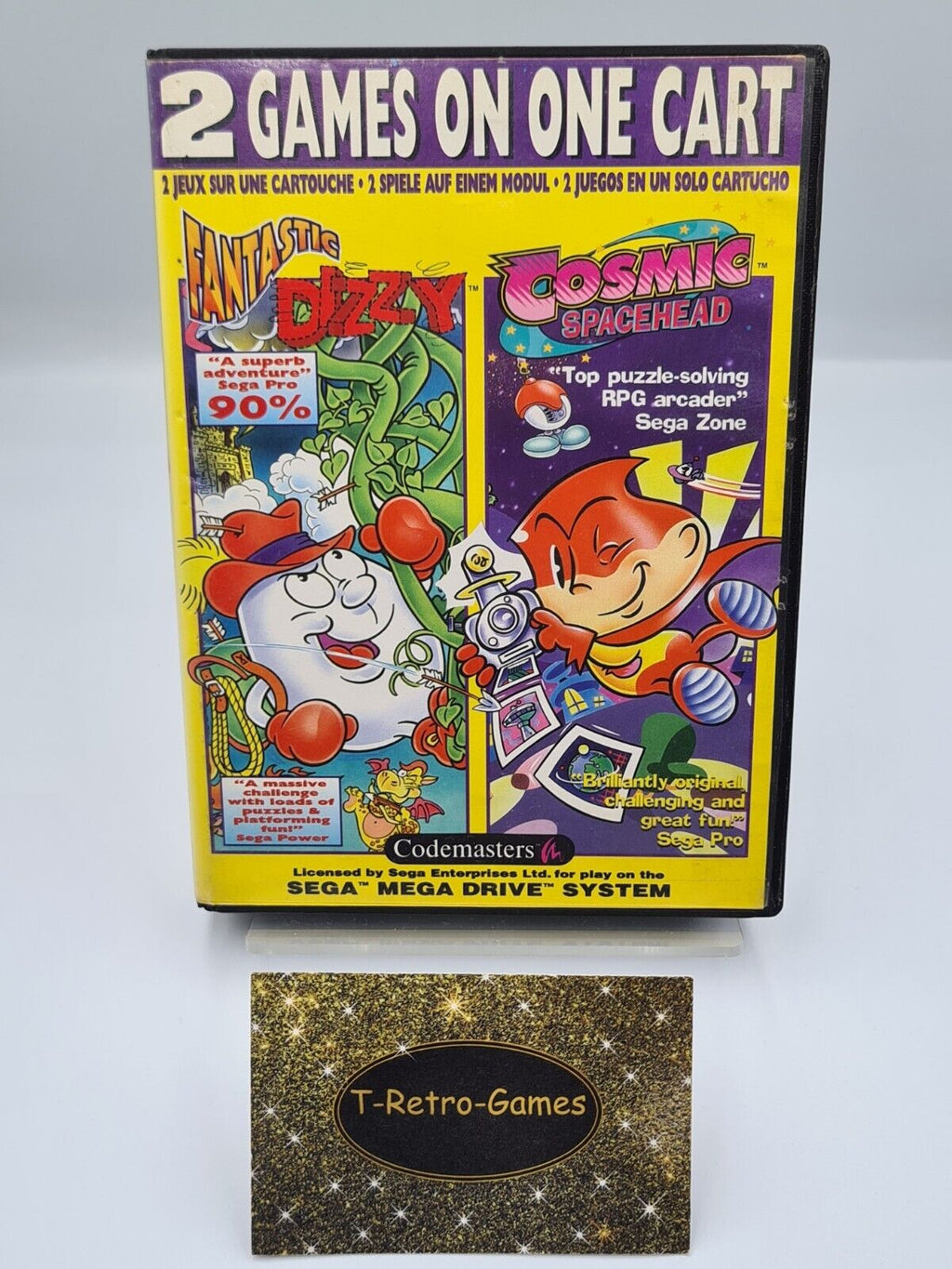 Sega Mega Drive Fantastic Dizzy/Cosmic Spacehead 2 in 1 mit OVP und Anleitung - T-Retro-Games 