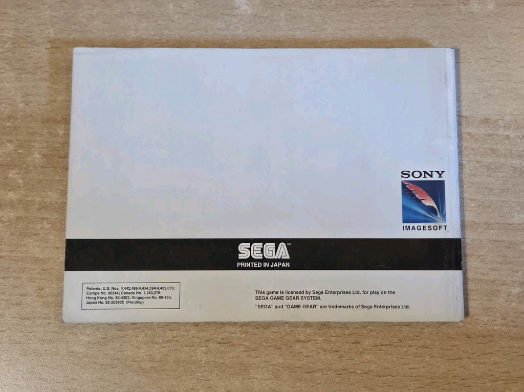 Sega Game Gear Bram Stoker's Dracula Instruction Booklet 