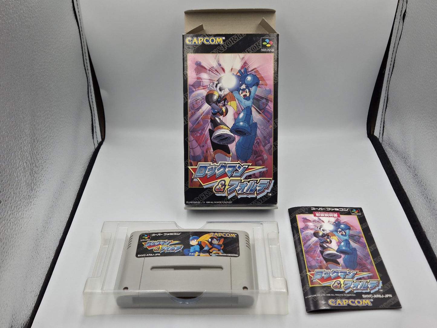 SFC Super Famicom Rockman & Forte Mega Man & Bass mit OVP und Anleitung Japan
