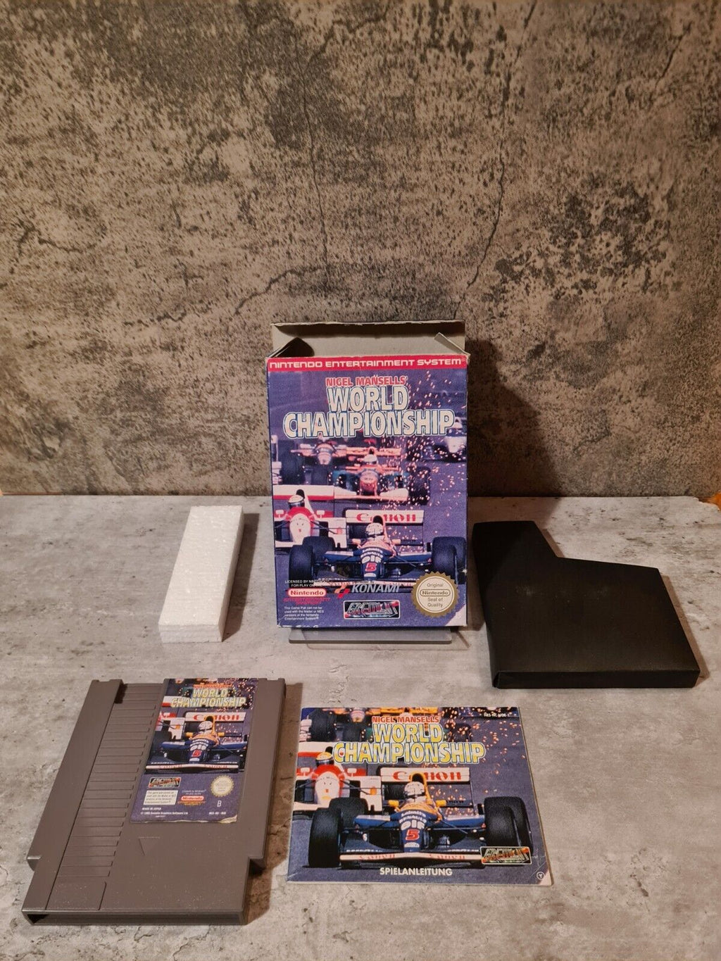 Nintendo NES Nigel Mansell's World Championship mit OVP und Anleitung NOE - T-Retro-Games 