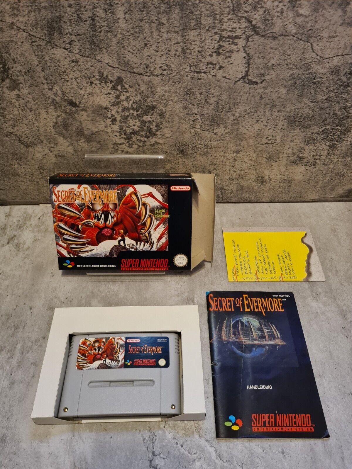 SNES Super Nintendo Secret of Evermore mit OVP und Anleitung + Poster HOL - T-Retro-Games 