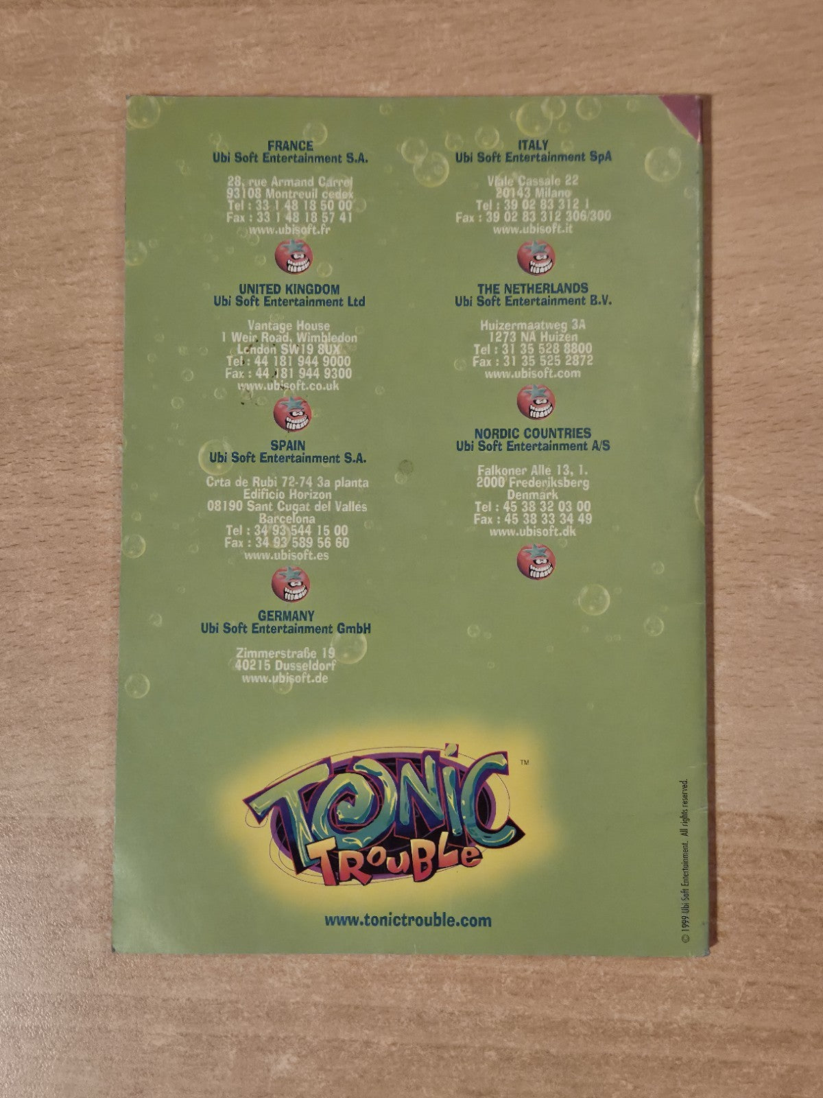 N64 Nintendo 64 Tonic Trouble Instruction Booklet EUR