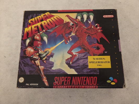 SNES Super Nintendo Spiel Super Metroid mit OVP und Spieleberater NOE Big Box 