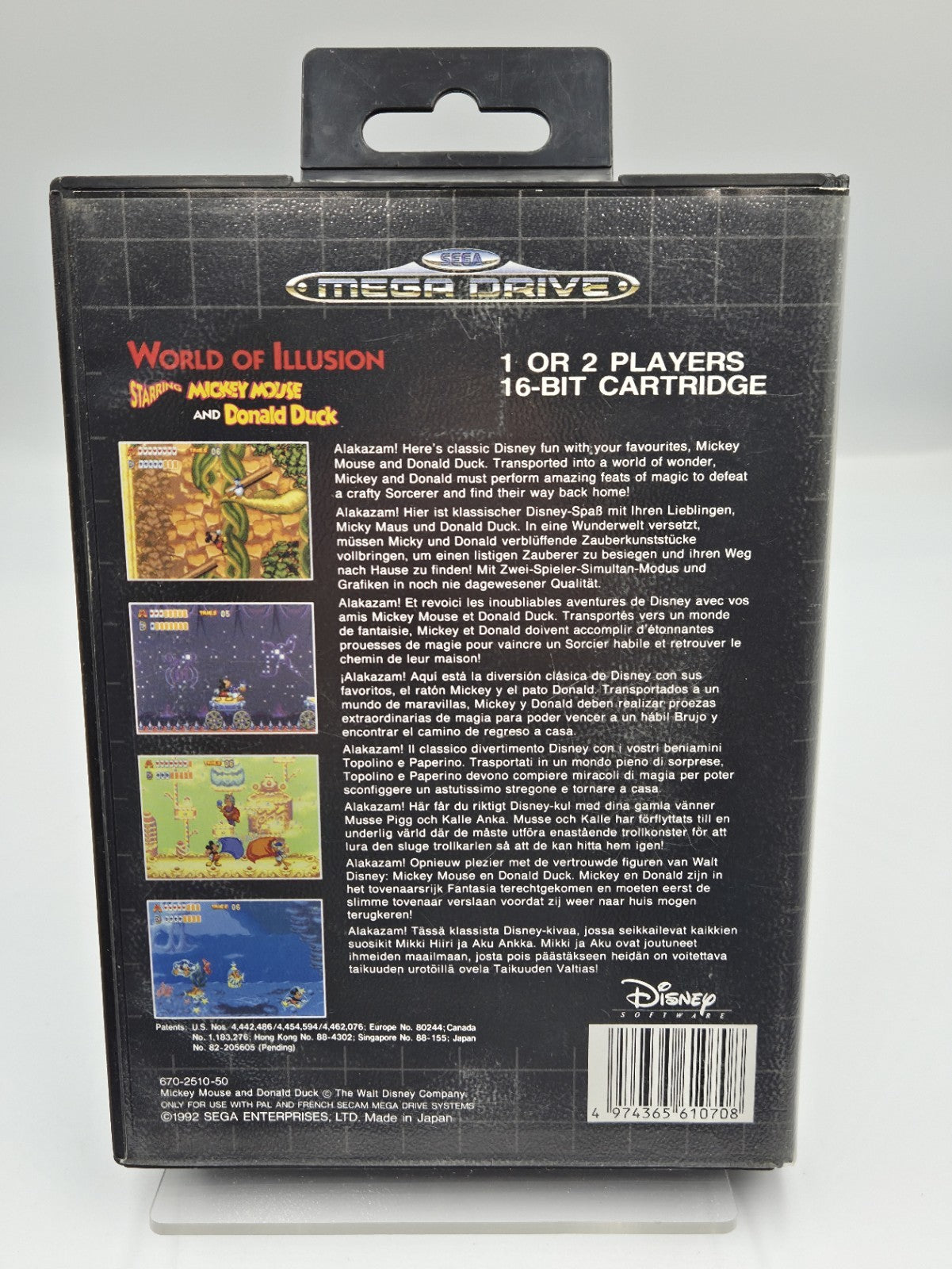 Sega Mega Drive Spiel World of Illusion mit OVP und Anleitung Multilingual 