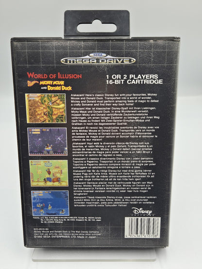 Sega Mega Drive Spiel World of Illusion mit OVP und Anleitung Multilingual 