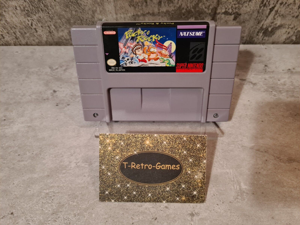 SNES Super Nintendo Pocky & Rocky NTSC USA Modul - T-Retro-Games 