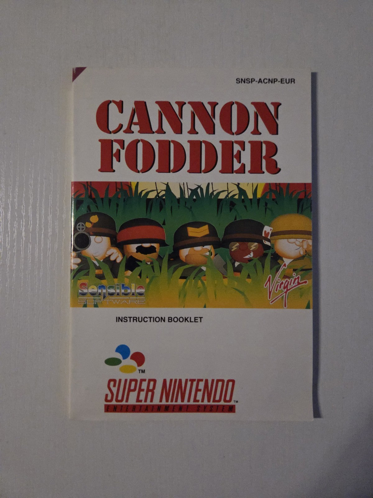 SNES Super Nintendo Cannon Fodder Spielanleitung Instruction Booklet EUR