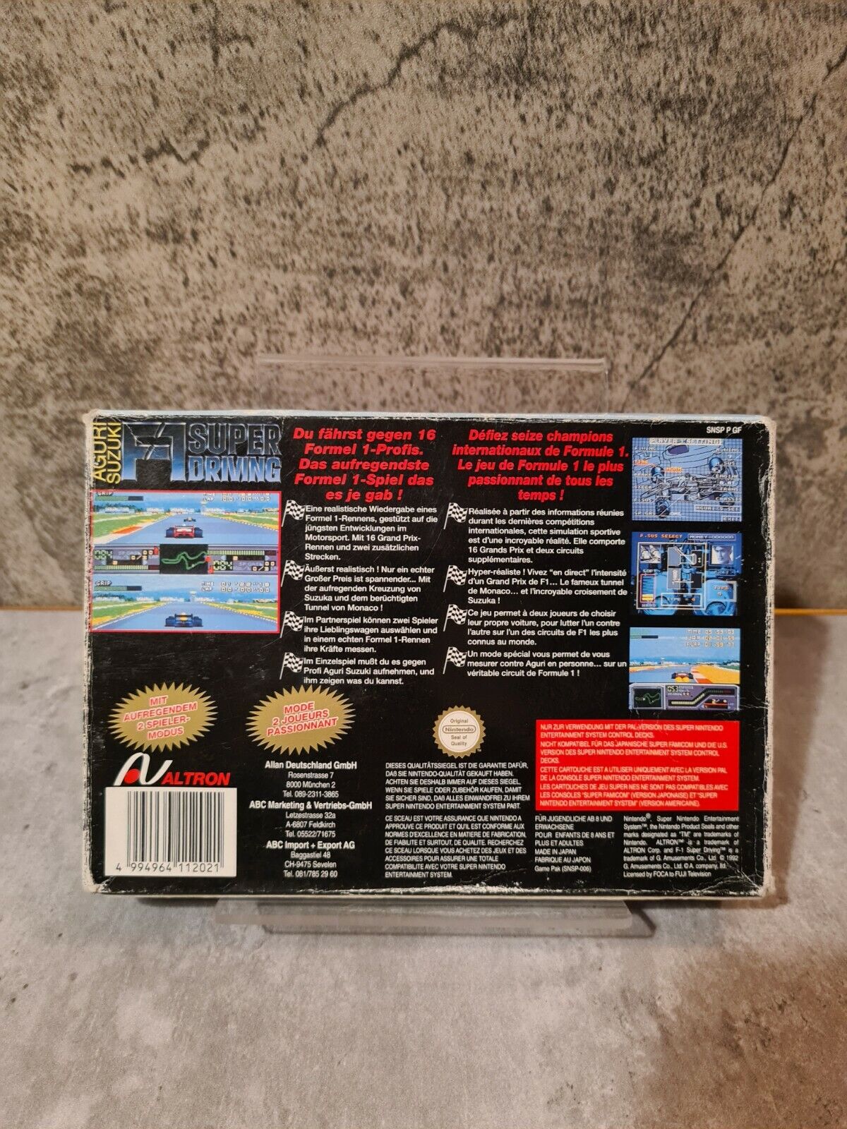 SNES Super Nintendo Aguri Suzuki F-1 Super Driving mit OVP und Anleitung FRG/UKV - T-Retro-Games 