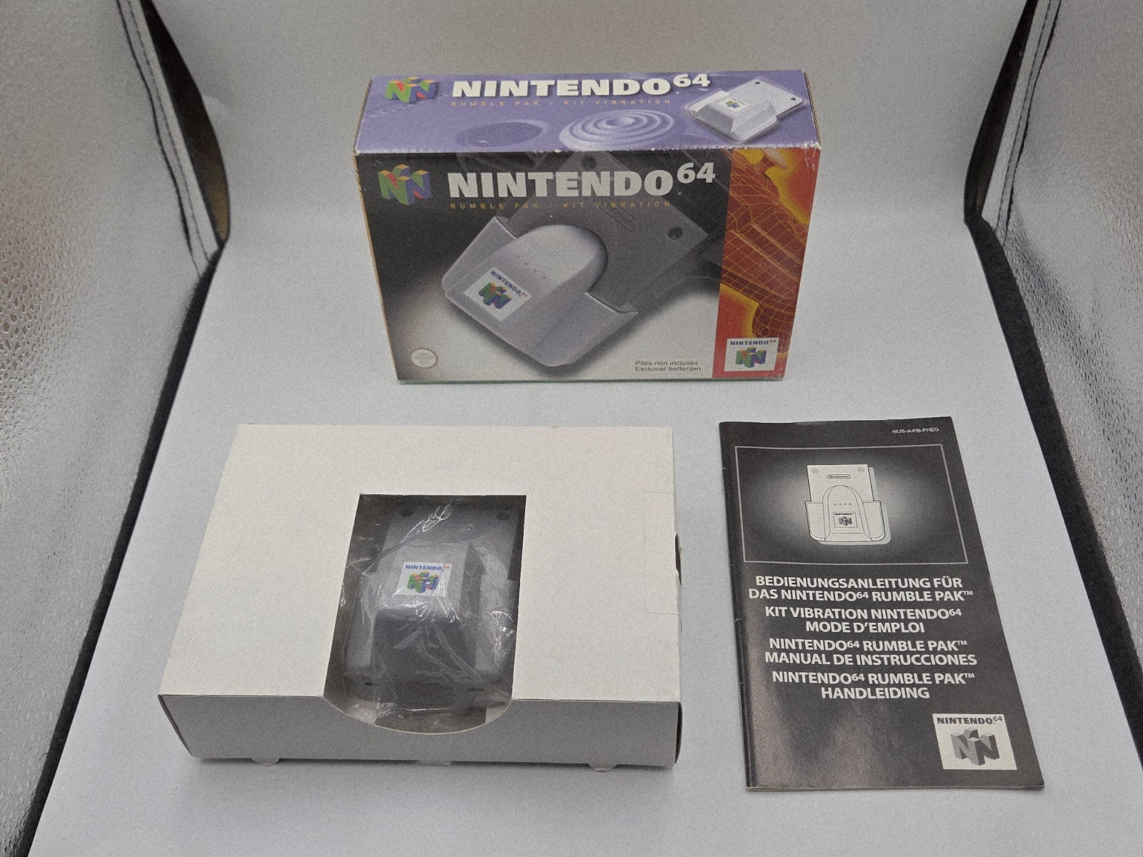 N64 Nintendo 64 Rumble Pak Vibration Kit mit OVP und Anleitung EUR