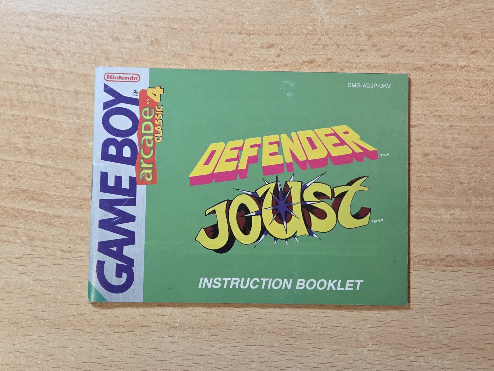 Game Boy Classic Arcade Classic 4 Defender Joust Instruction Booklet UKV